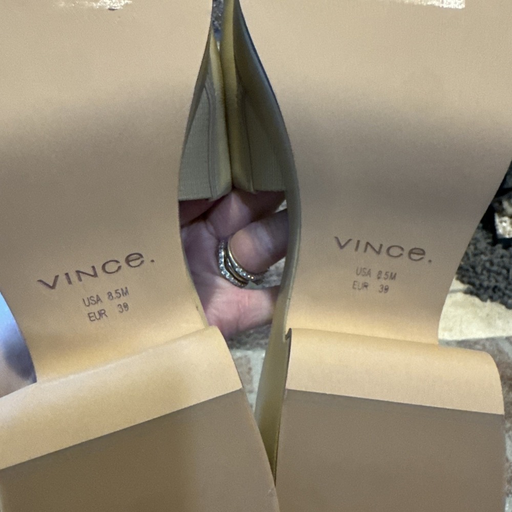 Vince Womens Margo Slip On Chunky Platform Block Heel Sandal Size 8.5 Tan #175 - Picture 6 of 16